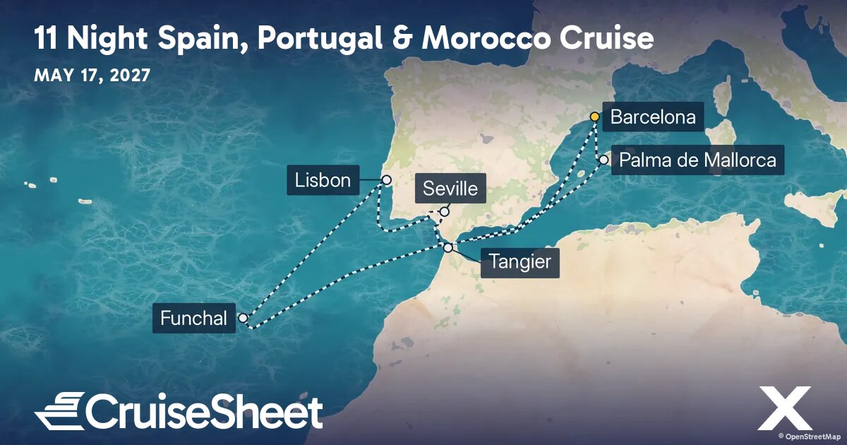 Celebrity Xcel May 17: Spain, Portugal & Morocco Cruise from $1,716