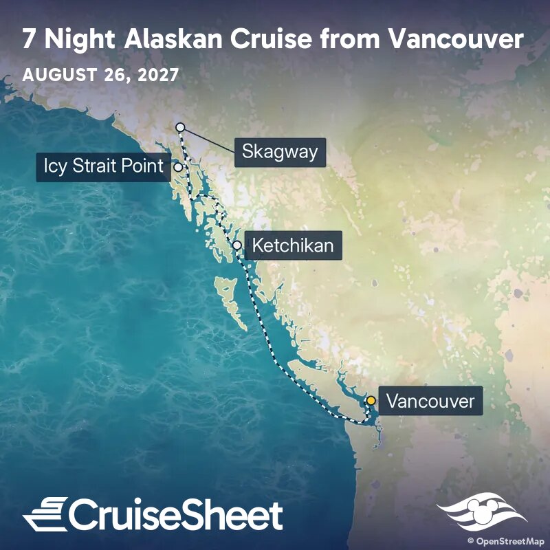 Disney Magic Aug 26: Alaskan Cruise from Vancouver from $1,824