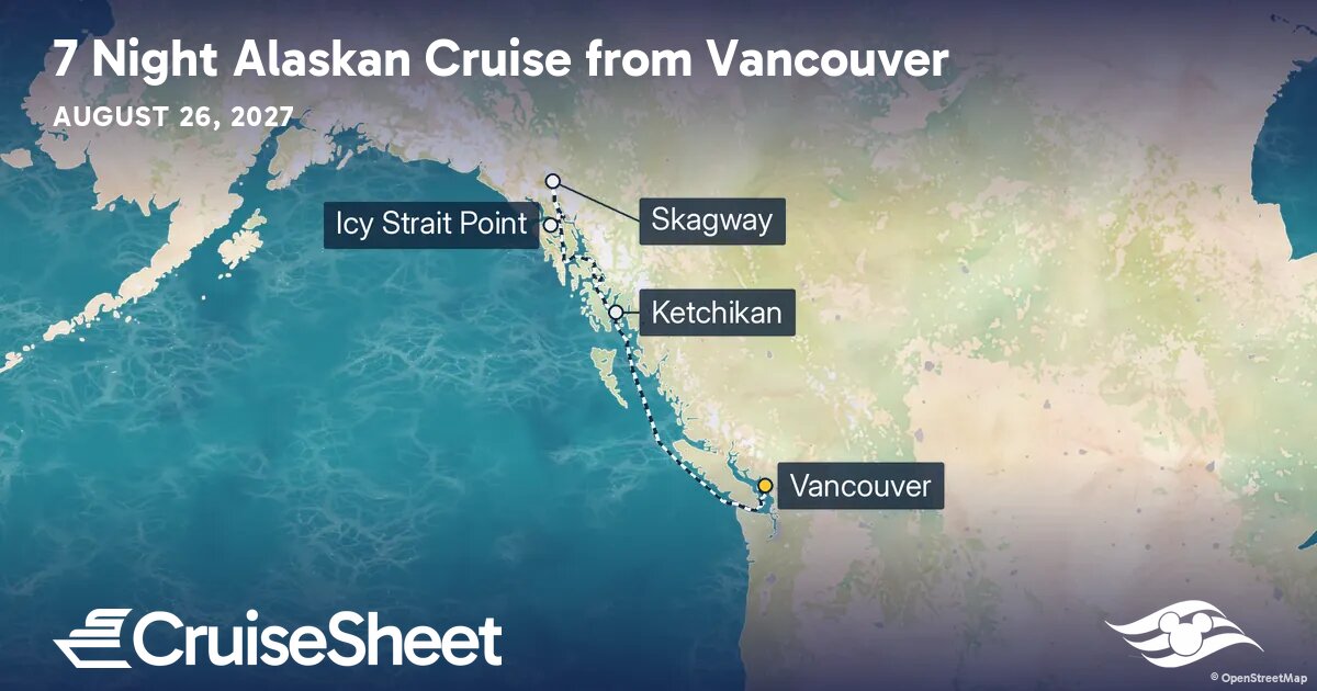 Disney Magic Aug 26: Alaskan Cruise from Vancouver from $1,824