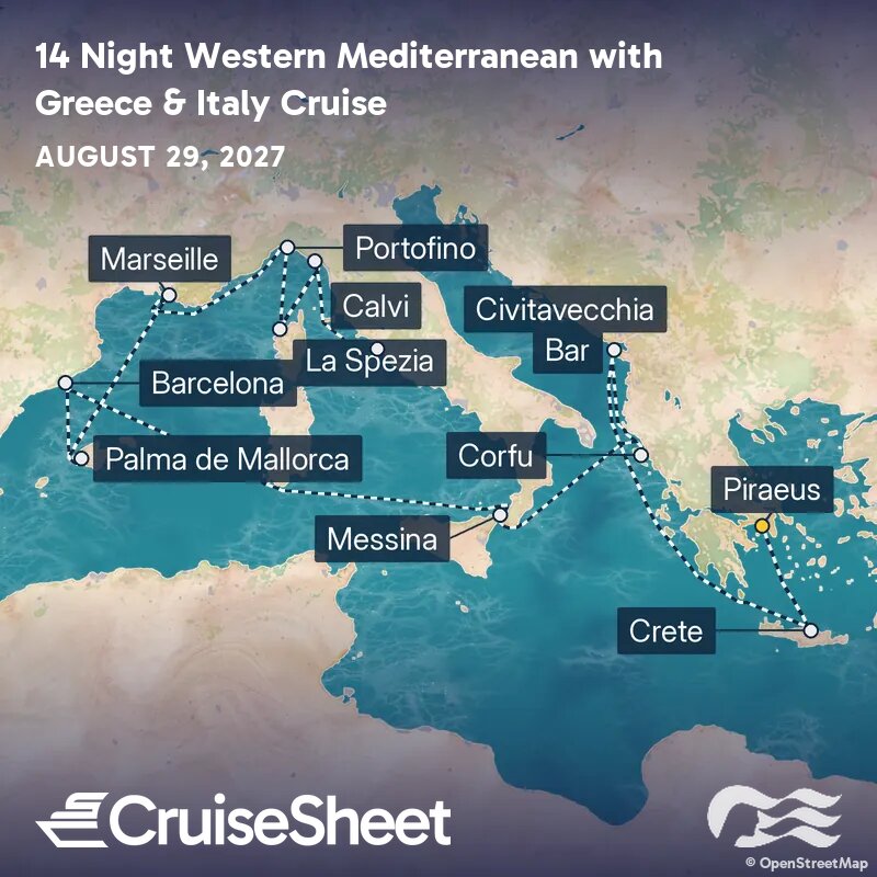 Sun Princess Aug 29: Western Mediterranean with Greece & Italy Cruise ...