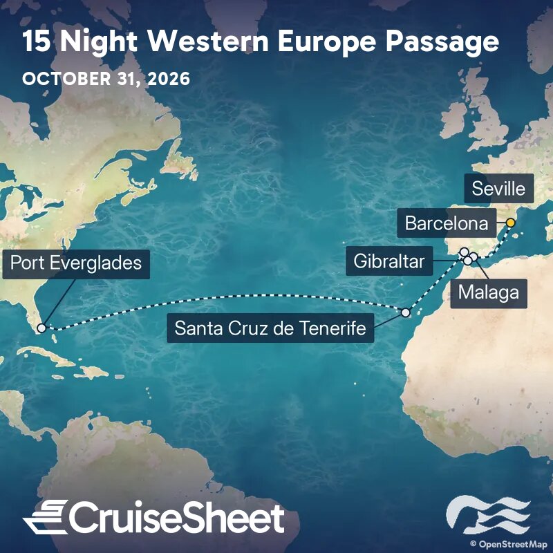 Sun Princess Oct 31: Western Europe Passage from $1,390