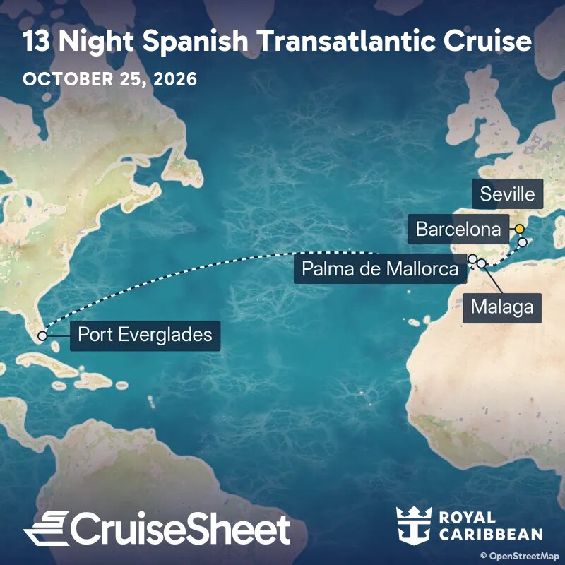 Royal Caribbean Legend of the Seas Oct 25: Spanish Transatlantic