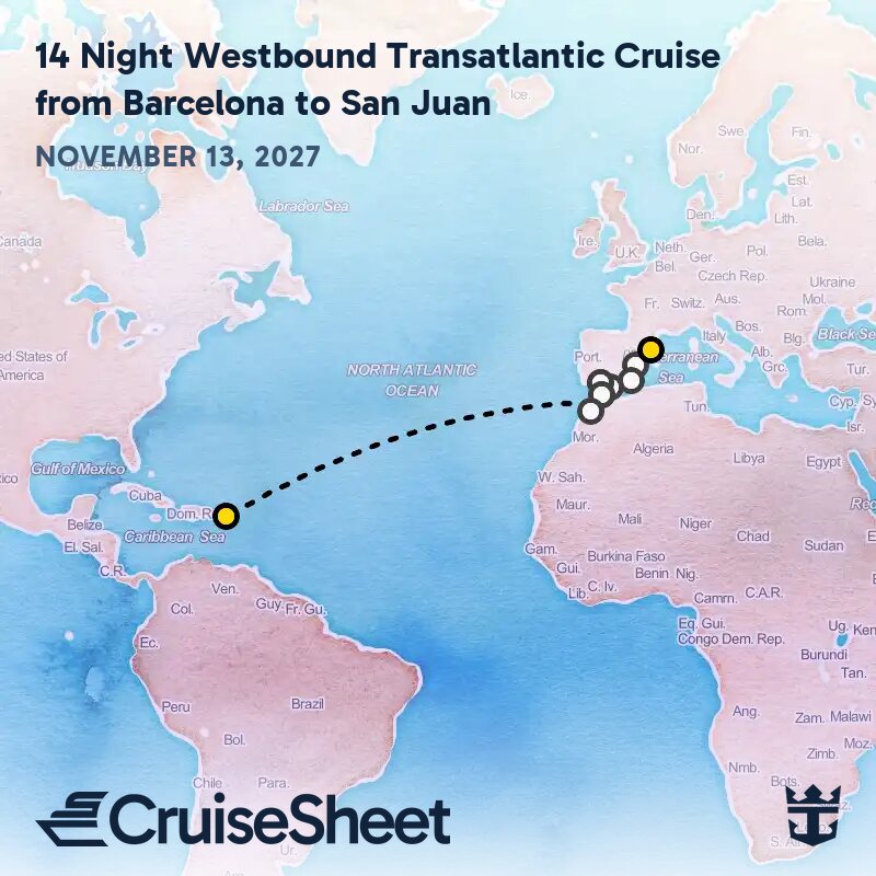 Royal Caribbean Rhapsody of the Seas Nov 13: from Barcelona to San
