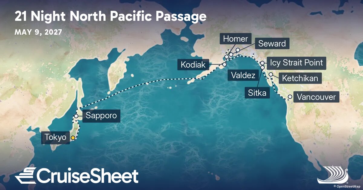 Viking Venus May 9: North Pacific Passage from $7,099